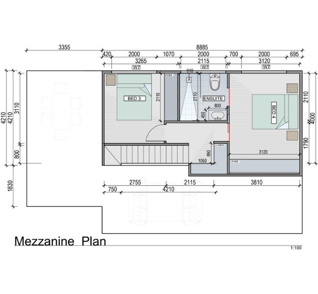The Bliss Bunk Layout Mezzanine